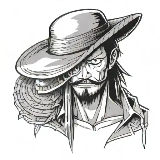 Shank give his hat at luffy straw hat tattoo design idea