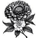 Carnation And Chrysanthemum tattoo design idea