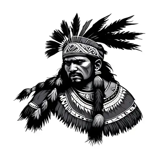 mapuche warrior tribal  tattoo design idea