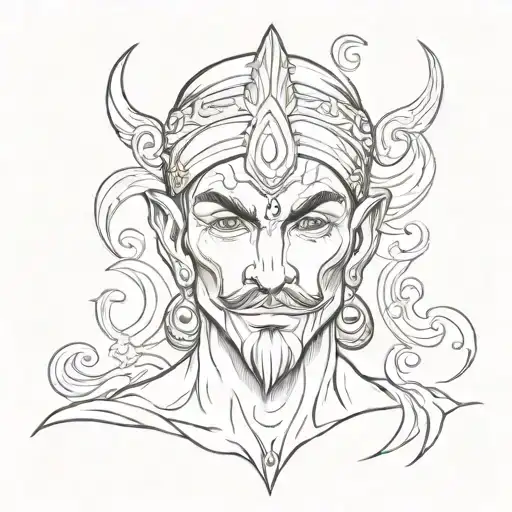 male genie face tattoo design tattoo design idea