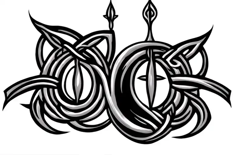 father daughter Celtic symbol tattoo design idea