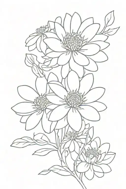 Fine Line Chrysanthemum tattoo design idea