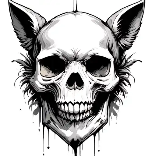 skull and animal tattoo design idea