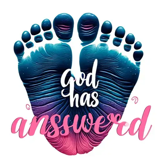 "god has answered " daughter baby foot print tattoo design idea