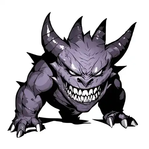 gengar tattoo in black tattoo design idea