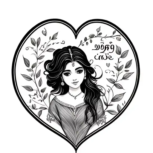 love forever,tamil girl,name starts with letter E, tattoo design idea