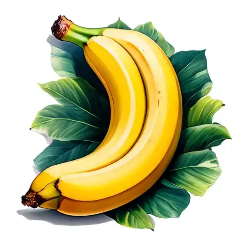 A single yellow banana tattoo design idea