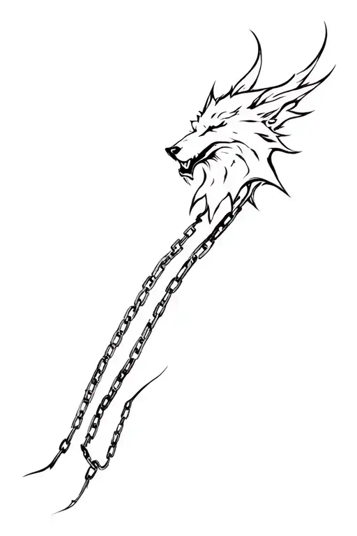 fenrir breaking chains tattoo design idea