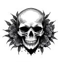 Skull Mysterious and Dark tattoo design idea