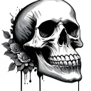 Skull Mysterious and Dark tattoo design idea