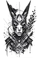 cyberpunk style tattoo design idea