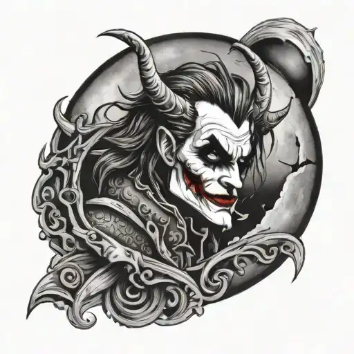 bpd joker moon norse tattoo design idea