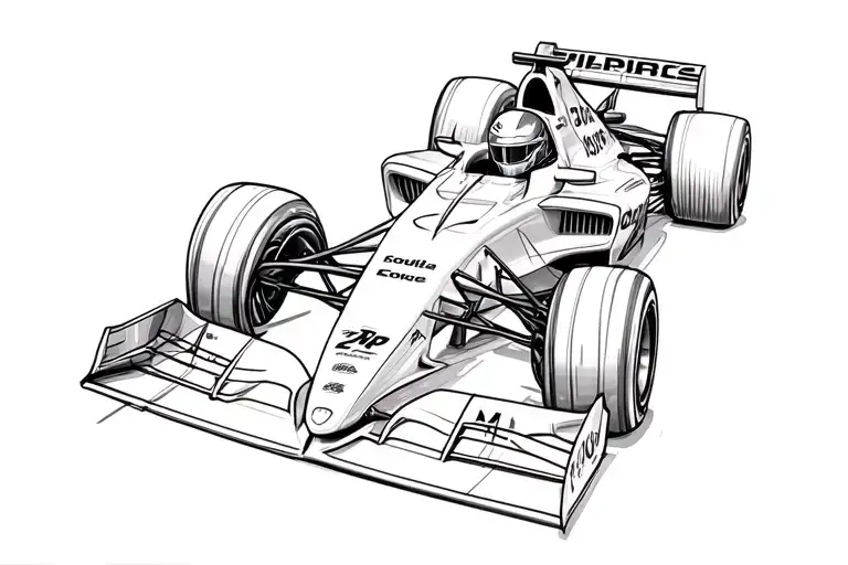 formula 1 car racing tattoo design idea