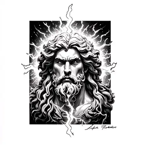 Zeus Lightning tattoo design idea