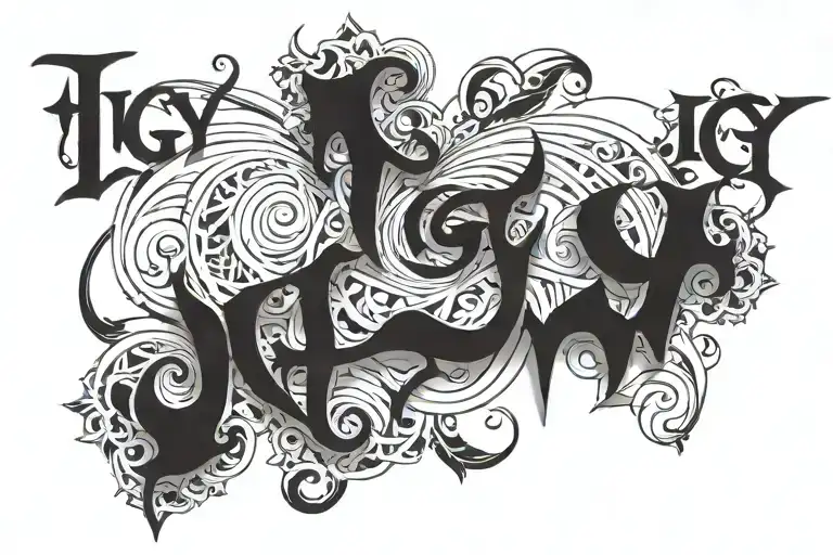 text 'IGY6' us tattoo design idea