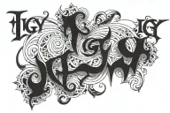 text 'IGY6' us tattoo design idea