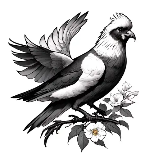 ADONIS  avec une colombe  tattoo design idea