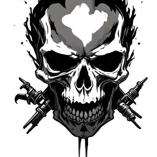 Marvel's ghost rider skull tattoo design idea