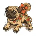 pug dog tattoo design idea