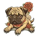 pug dog tattoo design idea