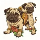 pug dog tattoo design idea