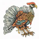 turkey skeleton tattoo design idea