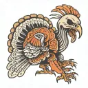 turkey skeleton tattoo design idea