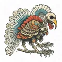 turkey skeleton tattoo design idea