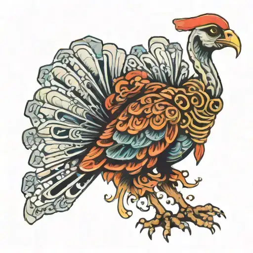 turkey skeleton tattoo design idea