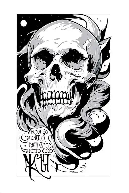 do not go gentle into that good night Rage tattoo design idea