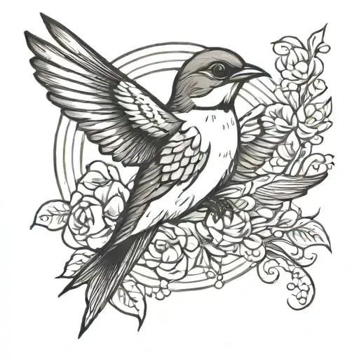 swallow tattoo design idea