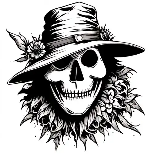 scarecrow face tattoo design idea