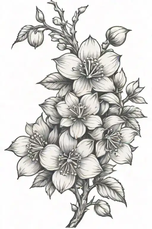 Armenia apricot flower tattoo design idea