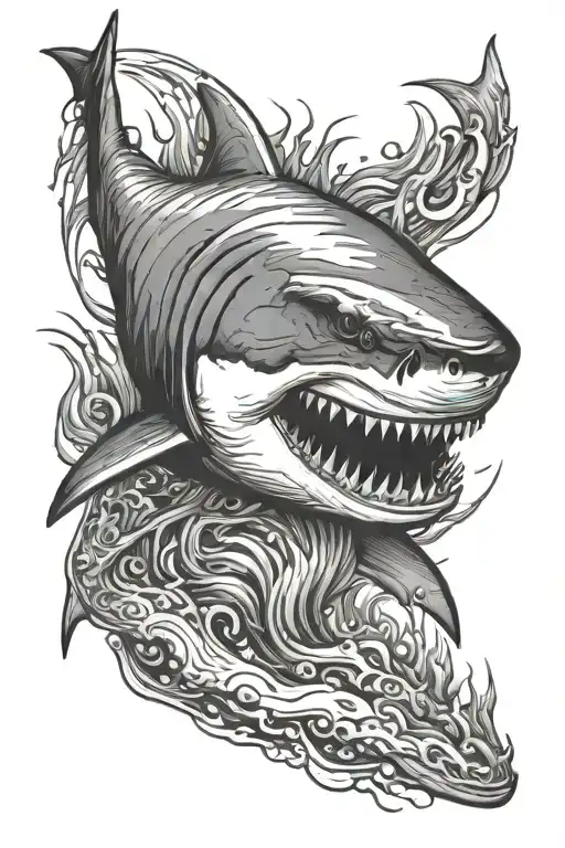 great white shark tattoo design idea