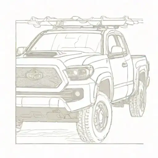 toyota tacoma front view tattoo design idea