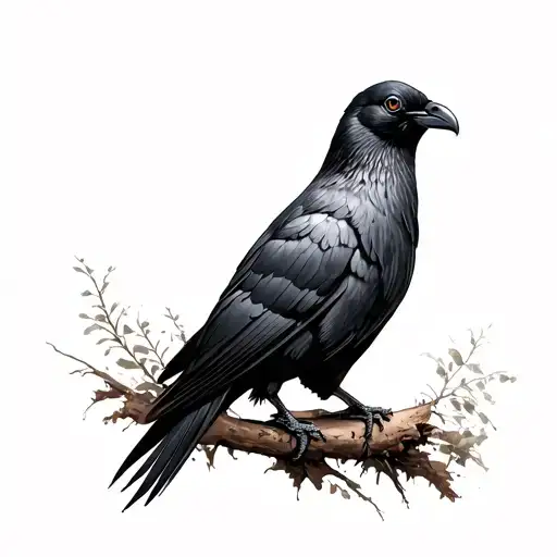 Cornish Chough tattoo design idea