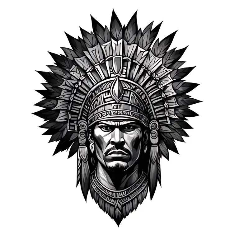 Aztec warrior tattoo design idea