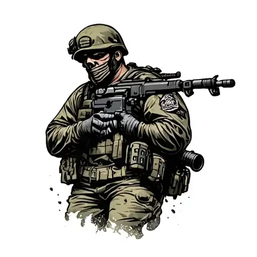 military hard to kill tattoo design idea