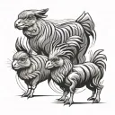 rabbit pig and rooster tattoo design idea