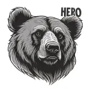 be your own hero said by gay bear hairy handsome man tattoo design idea