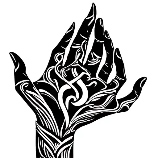 "Love Fati" Prayer Hands tattoo design idea