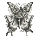 to love and to learn quote with a butterfly   tattoo design idea