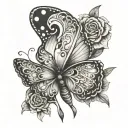 to love and to learn quote with a butterfly   tattoo design idea