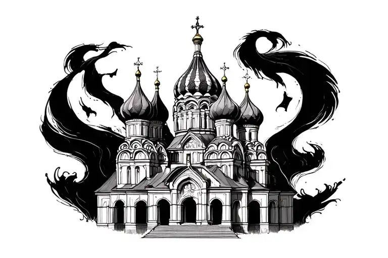 Russian cathedral tattoo design idea