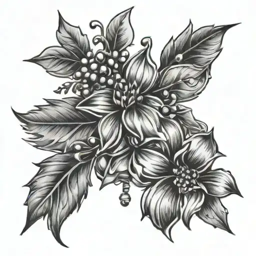 2 words in 1 lucky one way holly the other tattoo design idea