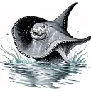 stingray and ocean  tattoo design idea