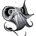 stingray and ocean  tattoo design idea