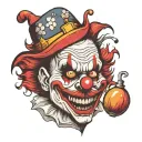 scary clown face tattoo design idea
