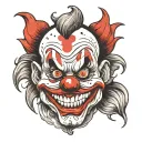 scary clown face tattoo design idea