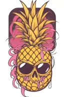 evil pineapple spiderweb tattoo design idea
